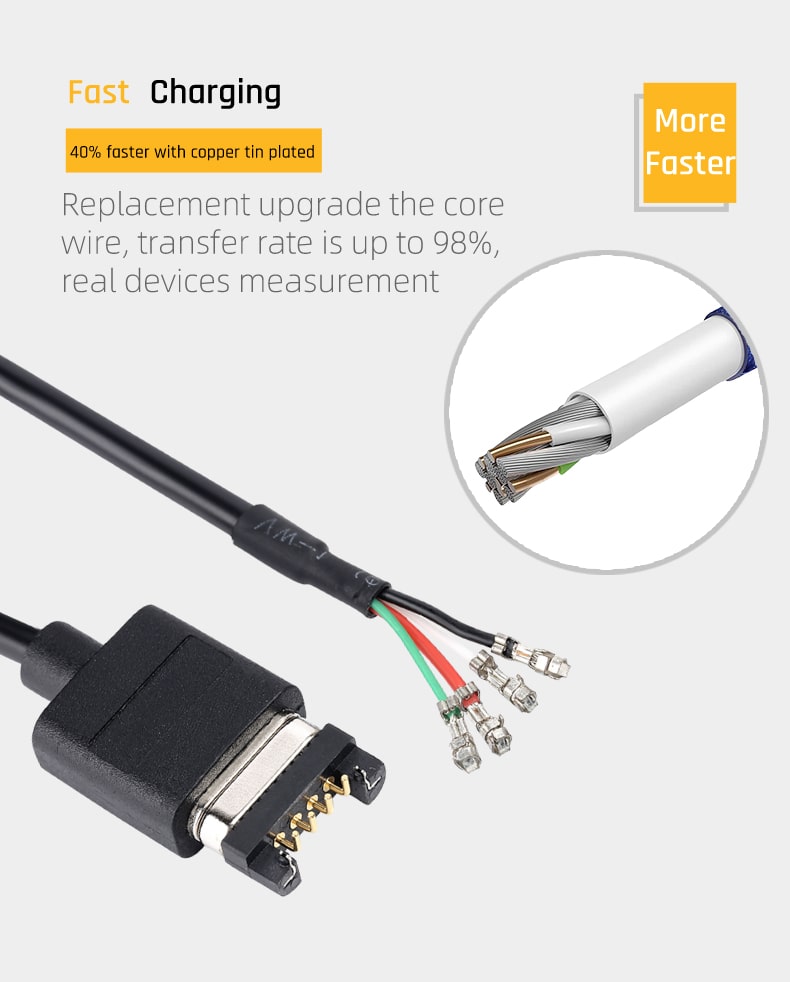 4 pin magnetic usb charging cable connector M512