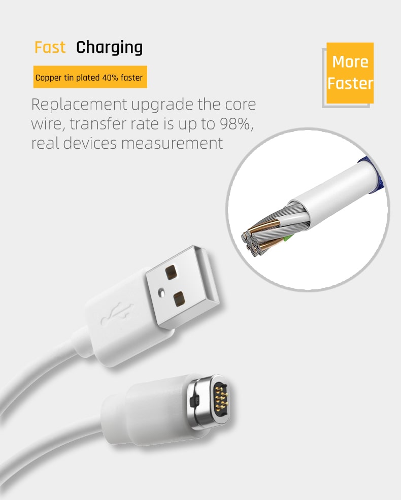 Self-mating Female 5pin magnetic usb charging cable M533