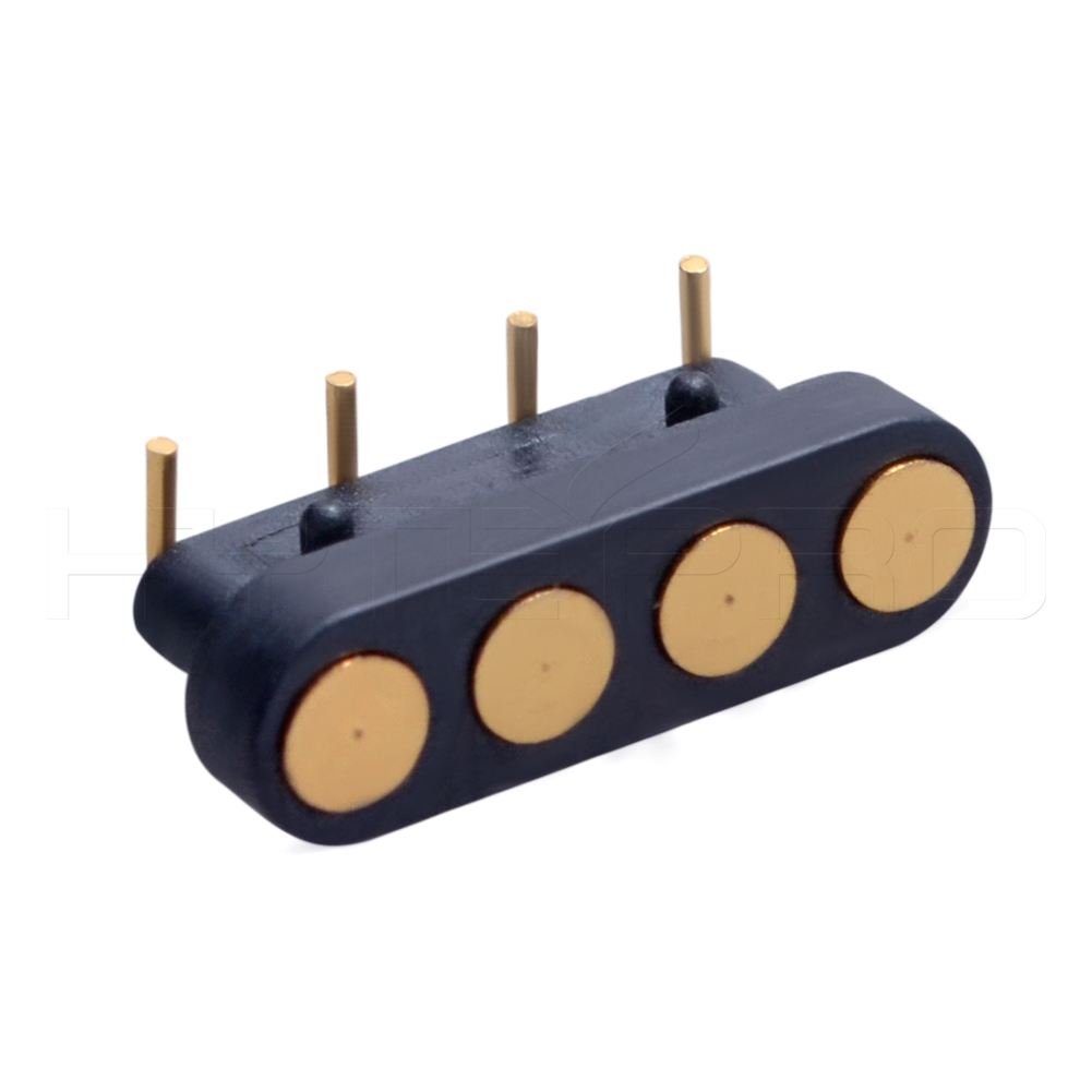 Right angle 4 pogo pin contacts power connector C714