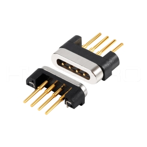 Straight 4 pogo pin magnetic data connector M411H