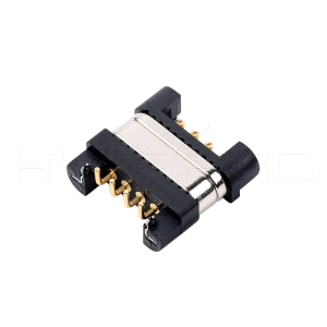 Vertical 4 pin reverse power and sync magnetic connector M411R