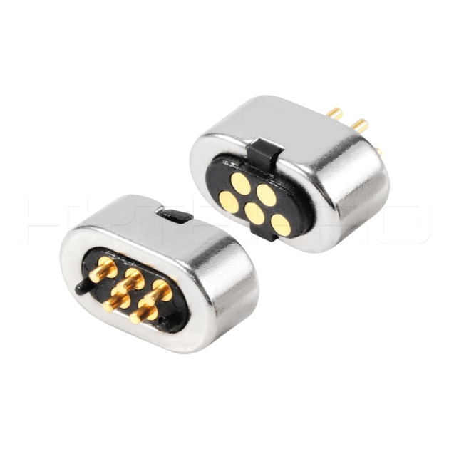 Double rows 5 pogo pin magnetic connector