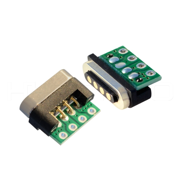 Connettore per PCB magnetico positivo a 4 pin a molla M417P